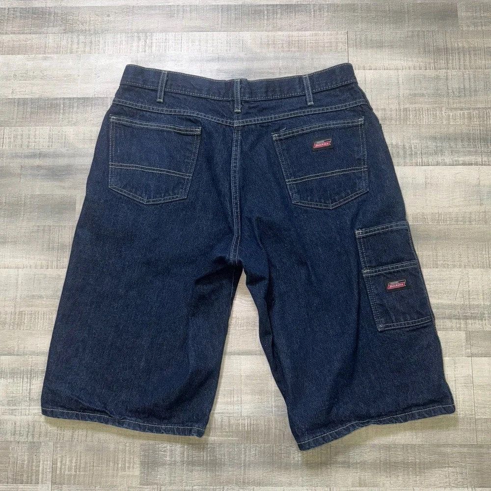 Genuine Dickies Carpenter Denim Shorts Indigo Blue Utility Workwear Mens Size 36